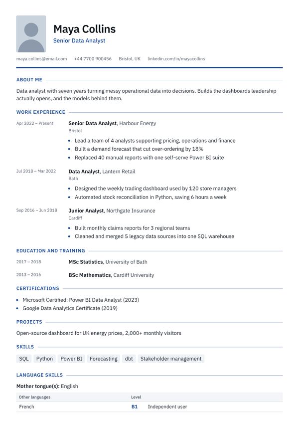 Europass CV template