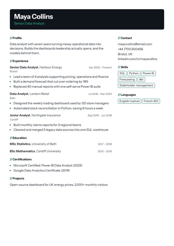 Tech CV template